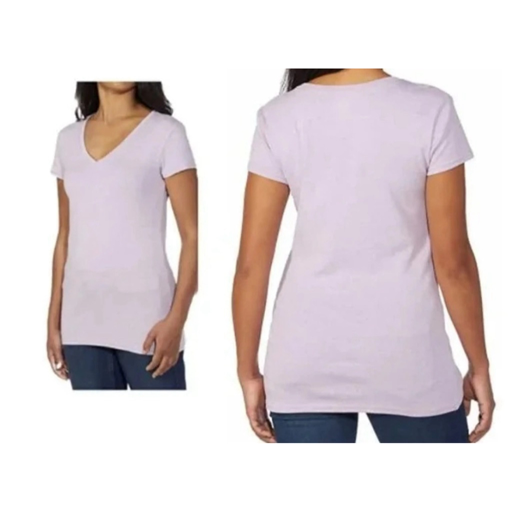 Women's Athleta Essential V-Neck Short Sleeve Tee L Lavender